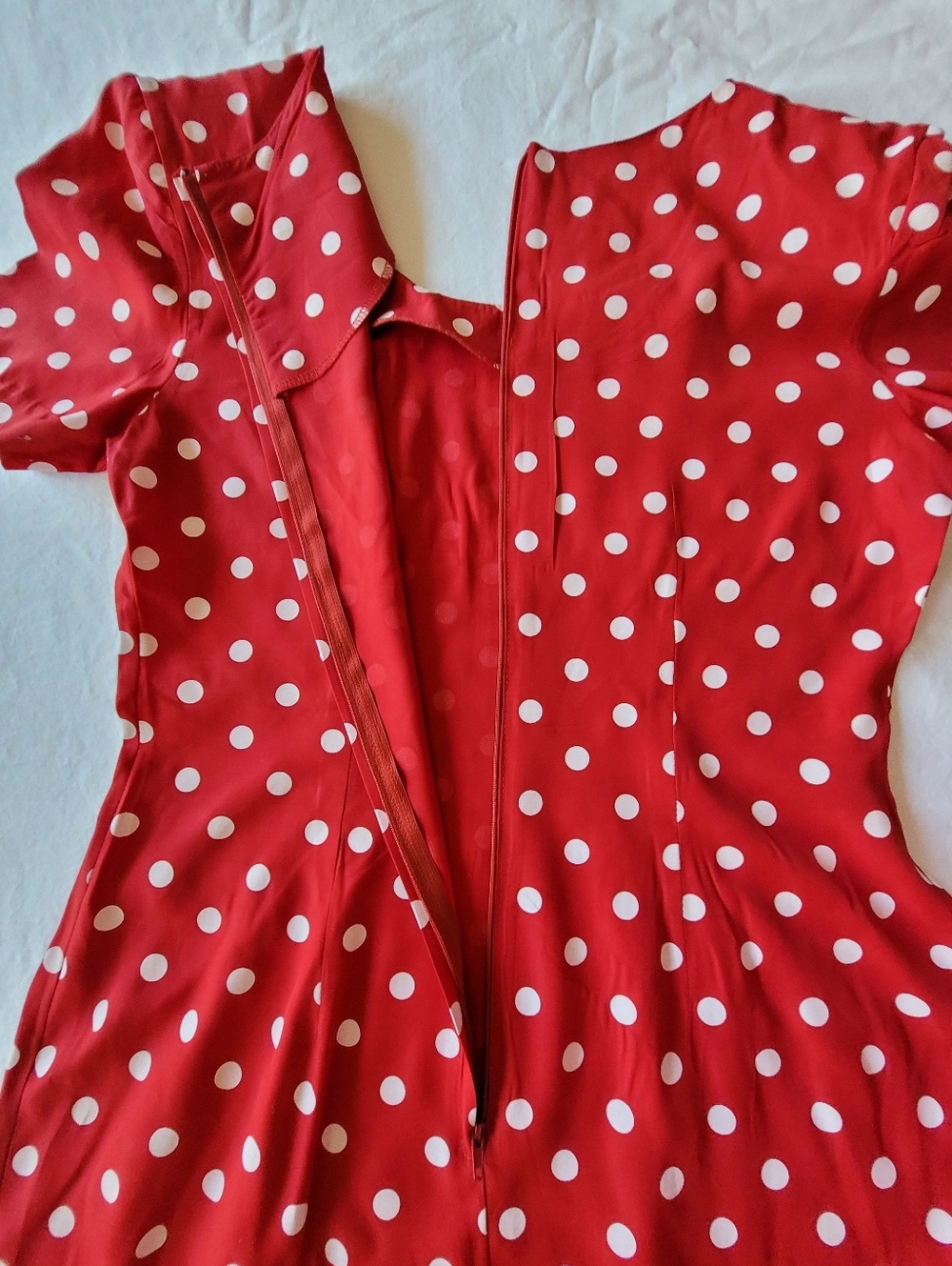 VTG My Michelle Red & White Polka Dot Mini Dress Size 11/12 - Picture 10 of 11